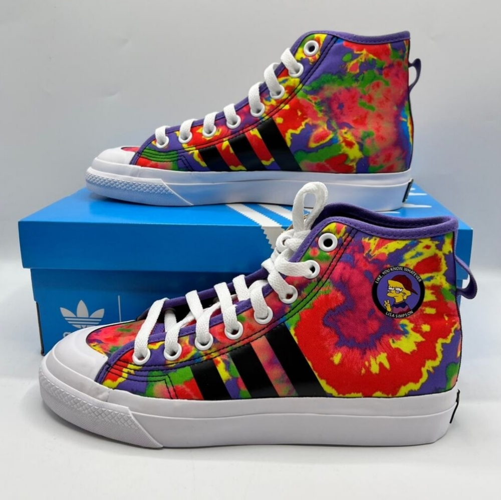 adidas Multicolor Tie-Dye Lisa Simpson High-Tops